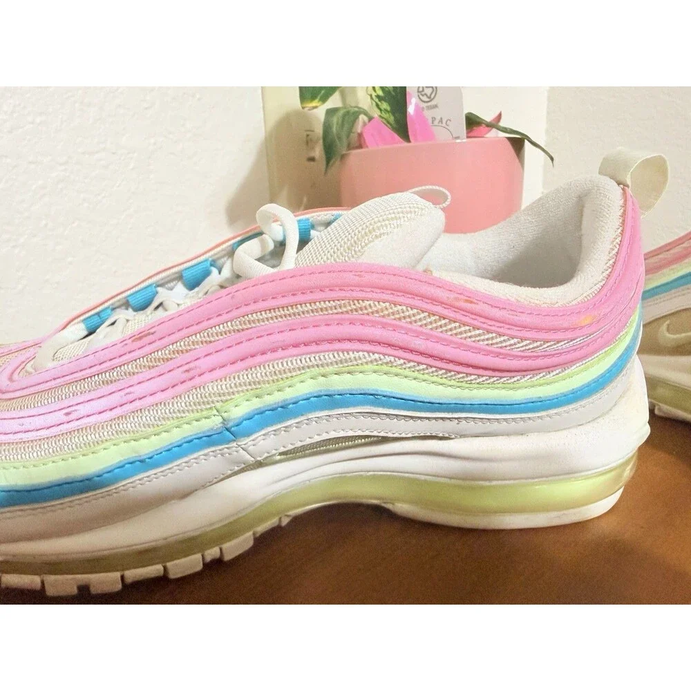 Nike Air Max 97 White Barely Volt Platinum Tint Women's Size 9.5 CW7017-1